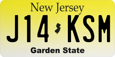 NJ license plate J14KSM