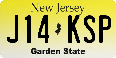 NJ license plate J14KSP