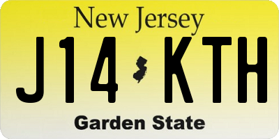 NJ license plate J14KTH