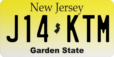 NJ license plate J14KTM