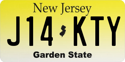 NJ license plate J14KTY