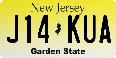 NJ license plate J14KUA