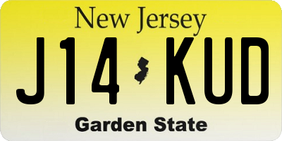 NJ license plate J14KUD