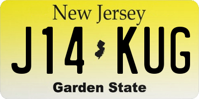 NJ license plate J14KUG