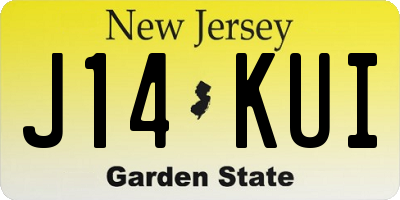 NJ license plate J14KUI
