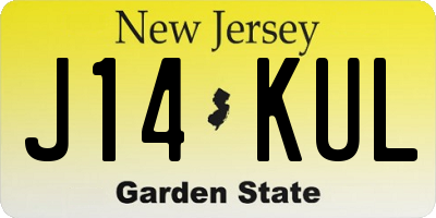 NJ license plate J14KUL