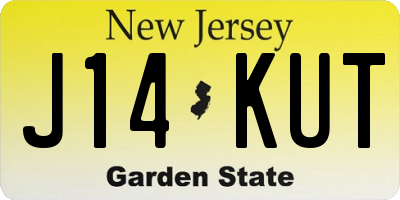 NJ license plate J14KUT