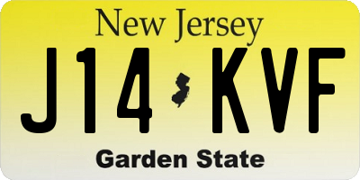 NJ license plate J14KVF