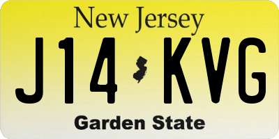 NJ license plate J14KVG