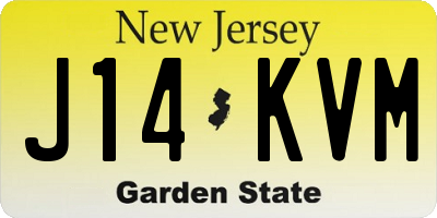 NJ license plate J14KVM