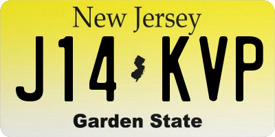 NJ license plate J14KVP
