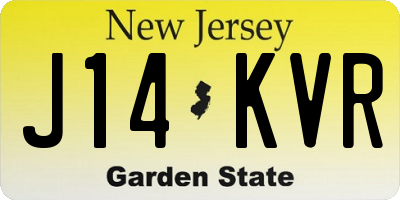 NJ license plate J14KVR