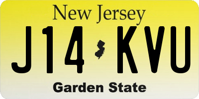 NJ license plate J14KVU