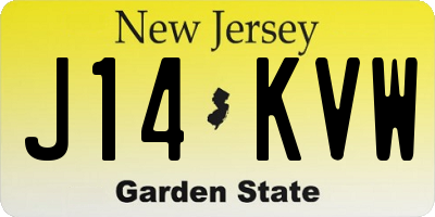 NJ license plate J14KVW
