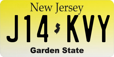 NJ license plate J14KVY