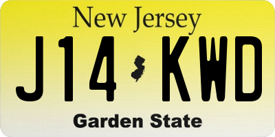 NJ license plate J14KWD