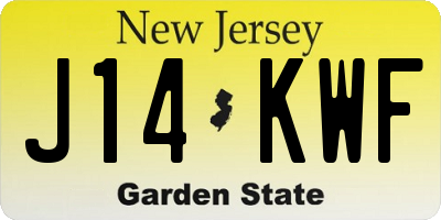 NJ license plate J14KWF