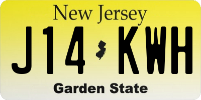 NJ license plate J14KWH