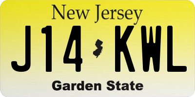NJ license plate J14KWL