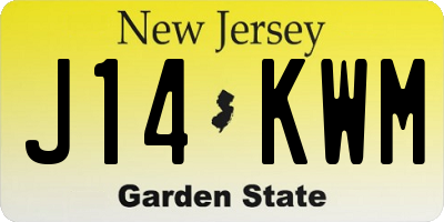 NJ license plate J14KWM