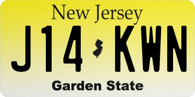 NJ license plate J14KWN