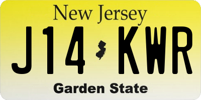 NJ license plate J14KWR