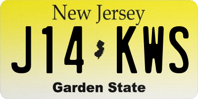 NJ license plate J14KWS