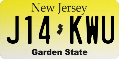 NJ license plate J14KWU