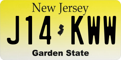 NJ license plate J14KWW