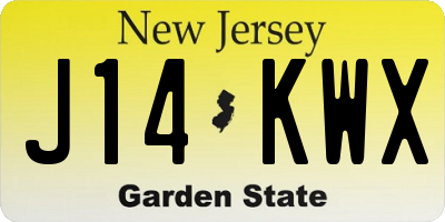 NJ license plate J14KWX