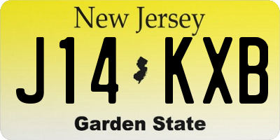 NJ license plate J14KXB