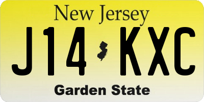 NJ license plate J14KXC
