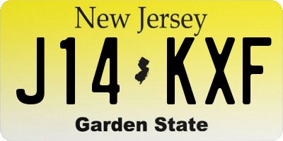 NJ license plate J14KXF