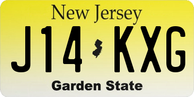 NJ license plate J14KXG
