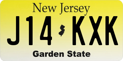 NJ license plate J14KXK