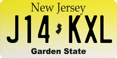 NJ license plate J14KXL