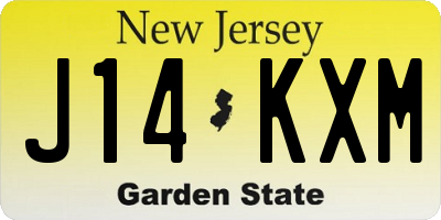 NJ license plate J14KXM