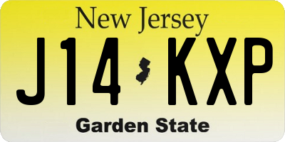 NJ license plate J14KXP