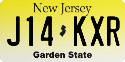 NJ license plate J14KXR