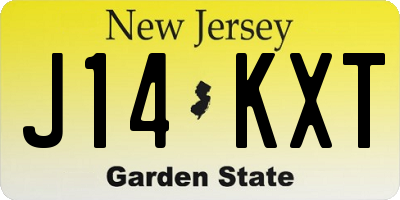 NJ license plate J14KXT