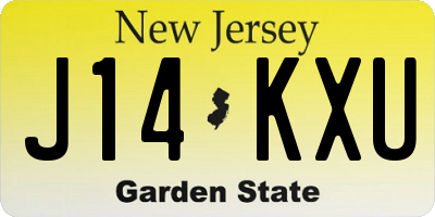 NJ license plate J14KXU