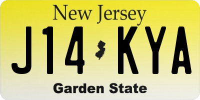 NJ license plate J14KYA