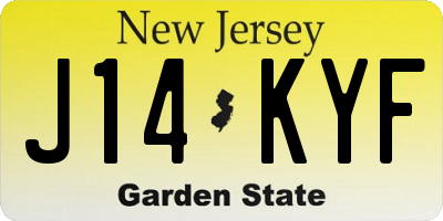 NJ license plate J14KYF