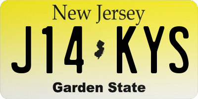 NJ license plate J14KYS