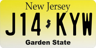 NJ license plate J14KYW
