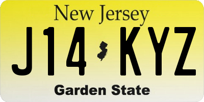 NJ license plate J14KYZ