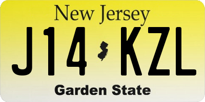 NJ license plate J14KZL