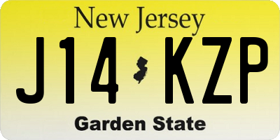 NJ license plate J14KZP
