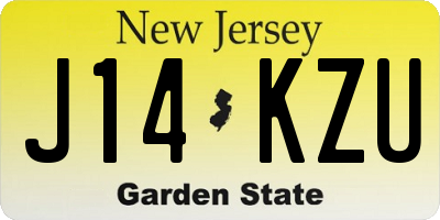 NJ license plate J14KZU