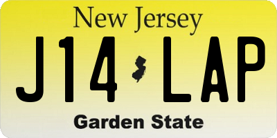 NJ license plate J14LAP